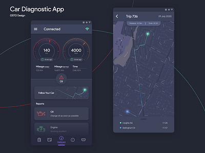 Car Diagnostic App android app car car diagnostic dark dark mode design ios material product design ui ui design ui kit ui kits uidesign ux design