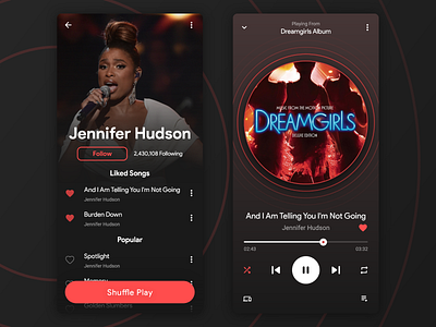 Music App UI app listen music music album player players song song lyrics tracks