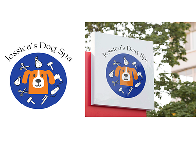 Dog grooming Service - logo branding design graphic design illustration logo vector