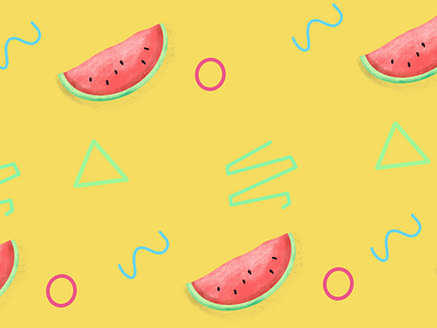 Watermelon Sunshine color fruit geometric ipad pattern procreate
