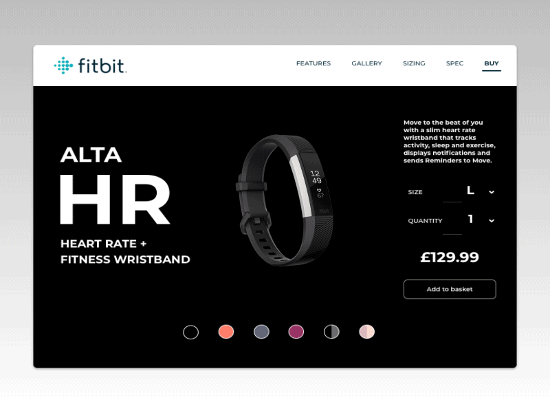 Fitbit Alta Concept colour fitbit alta graphic design ui ui motion