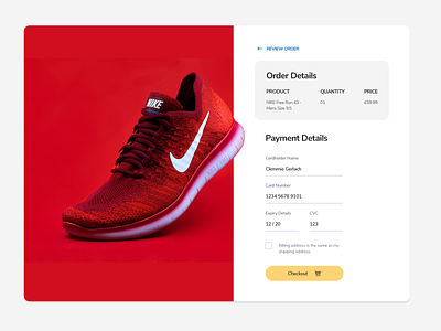 Daily UI 002 - Credit Card Checkout colour concept design ecommerce nike shopping ui ux
