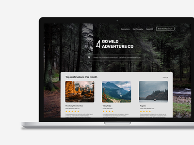 Daily UI 003 - Landing Page Design - GO WILD ADVENTURE CO.