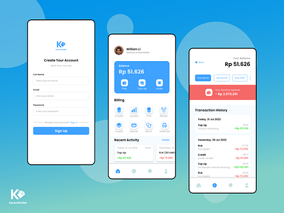 KerenWallet - E-wallet Mobile App app clean dashboard design e wallet finance logo mobile money ui uidesign wallet