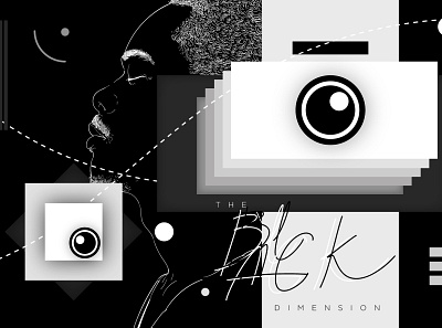 The black Dimension abstract black white design illustration illustrator poster silhouette typography vector