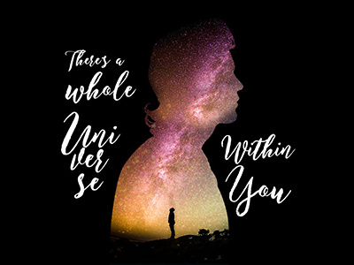 Universe within abstract design photoshop silhouette