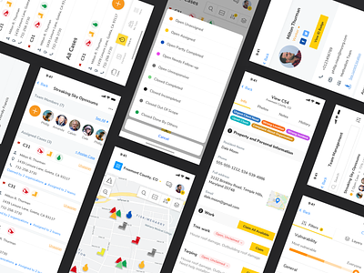 A collaborative work management platform app app design application cards case design icons ios manager map mobile platform product profile task task manager team manager