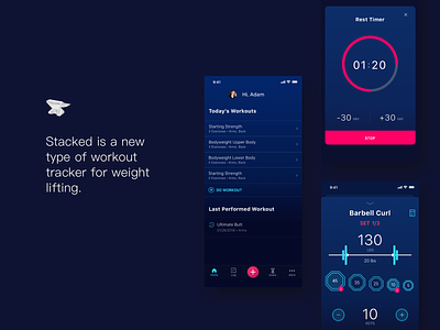 Workout Tracker animation app elegant fitness interaction ios mobile mobile app motion premium profile redesign routines subscription timer tracker ui ux weightlifter workouts