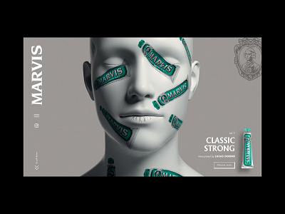 Marvis Homepage shots branding design homepage sketch toothpaste typography ui ux web website