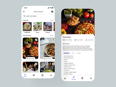 Food Recipe Application app design graphic design ui ux