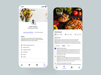 Food Recipe Application app design graphic design ui ux