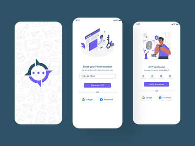 Chat Mobile Application app app design app development app design appdesign mobileappdesign branding design graphic design illustration logo mobileappdesign ui ux