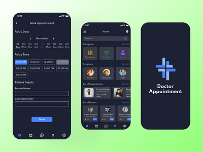 Doctor Appointment Application app appdesign mobileappdesign design graphic design ui ux