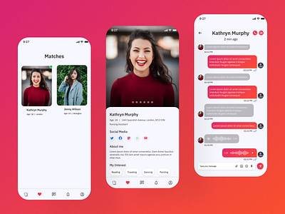 Dating Application app appdesign mobileappdesign design graphic design ui ux