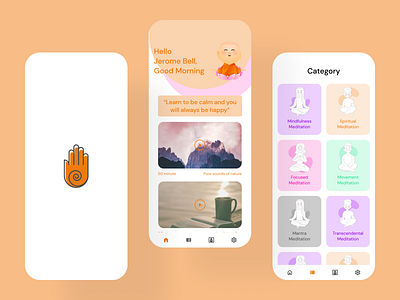Meditation Application app appdesign mobileappdesign design graphic design ui ux