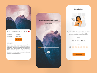 Meditation Application app appdesign mobileappdesign design graphic design ui ux