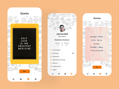 Meditation Application app appdesign mobileappdesign design graphic design ui ux