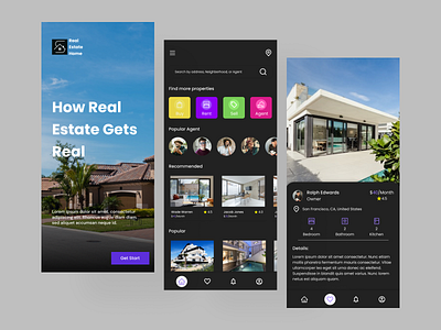 Real Estate Application app appdesign mobileappdesign design graphic design ui ux