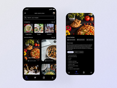 Food Recipe Application app app development app design appdesign mobileappdesign design graphic design illustration logo ui ux