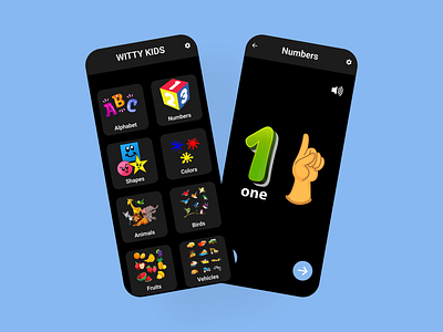 Witty Kids: Kids Education App app app development app design appdesign mobileappdesign branding design graphic design illustration logo ui ux