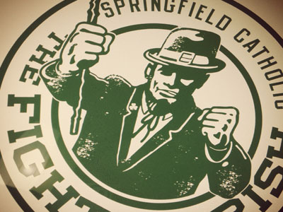 Springfield Catholic Schools fighting irish kick ass leprechaun logo mascot springfield catholic schools
