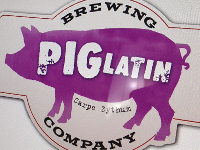 Piglatin Brewing Company brewery craft beer label logo packaging typography