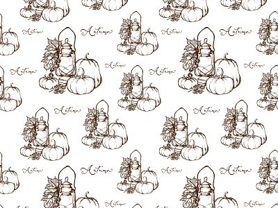 Autumn vintage pattern