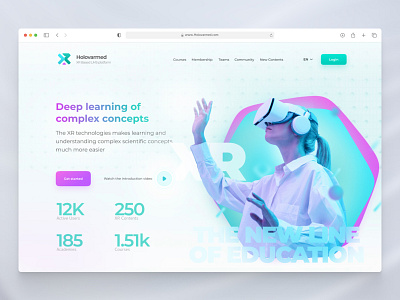 Holovarmed – XR Based LMS Platform ar augmented reality brand book branding crypto design extended reality health hologram holovarmed landing page lms metaverse ui ux virtual reality vr xr