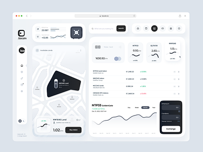 .tocoin – Property Tokenization & Trading Platform admin panel app bitcoin blockchain branding component crypto design map market minimal panel smart contract token tokenization trade ui ux