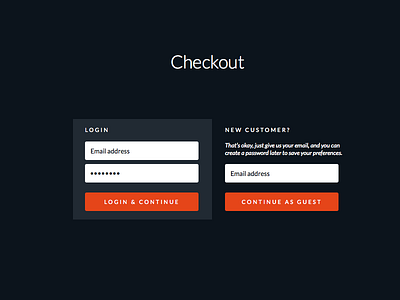 Guest Checkout or Login checkout e commerce ecommerce email forms login order