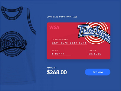 #002 - Day 2 - Daily UI - Checkout Form 002 basketball card checkout daily ui dailyui form jersey payment space jam squad tune