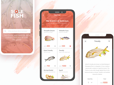 Sole Fish | Sea food sale app app design fish logo seafood ui ux