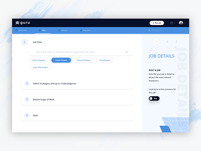 Web app concept for recruiters blue design freelancer recruiter ui ux web app design web portal