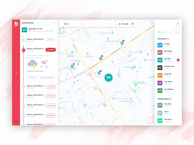 Web app concept for Delivery Executive app connect delivery delivery status delivery truck design executive location react real time red supervisor truck ui user friendly ux web application