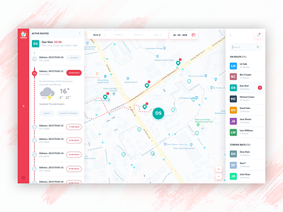 Web app concept for Delivery Executive