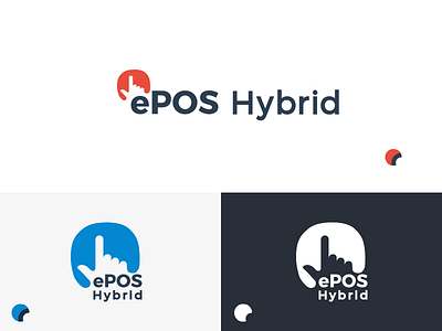 ePOS Hybrid | Logo concept for merchants blue branding hand icon logo point of sale pos red toch typography vector