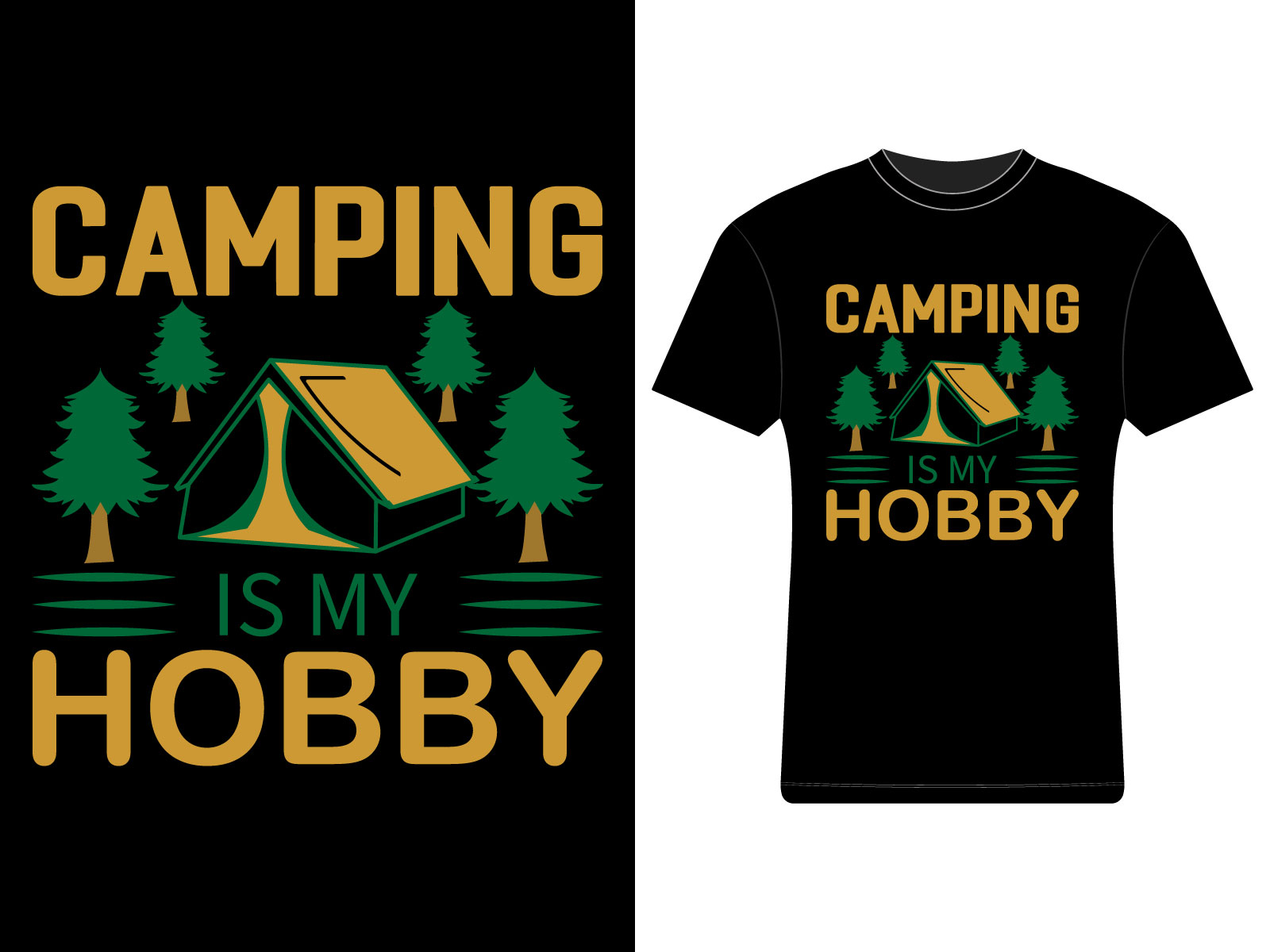 Camping T-shirt Design by Nur Alam on Dribbble