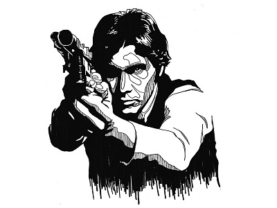 Han Solo gun han solo illustration ink pen star wars