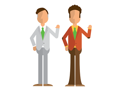 Howdy there! animation character flat illustration man portrait suit vector
