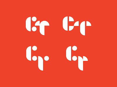 Monogram options c circular geometric lettering logo mark modern monogram stencil t