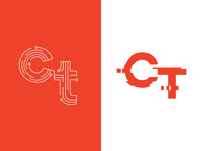 CT branding c circut glitch identity line logo t tech