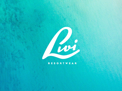Livi Resortwear clothing custom script lockup logo script surf swimwear typography vintage