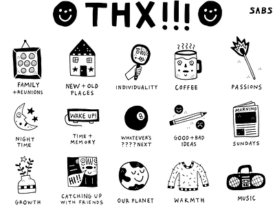 food for thought black and white drawing gratitude icons illustration thanksgiving