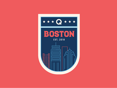 Q Boston Identity badge boston identity illustration managed by q