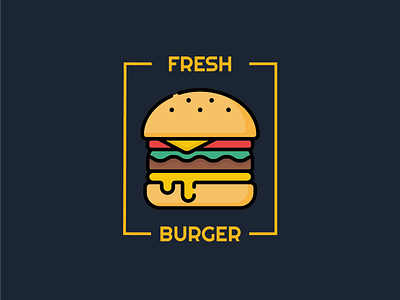 Fresh Burger - Logo Design adobe xd branding burger design fast food figma graphic design illustration logo logo design ui vector