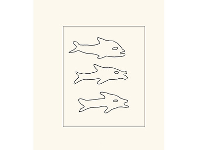 Digital Illustration #3 - Fishes abstract animal art artist branding design drawing fish illustration illustrator japan line line art logo minimalism minimalist monochrome quirky tattoo wildlife