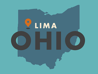 Lima, Ohio flat futura illustration