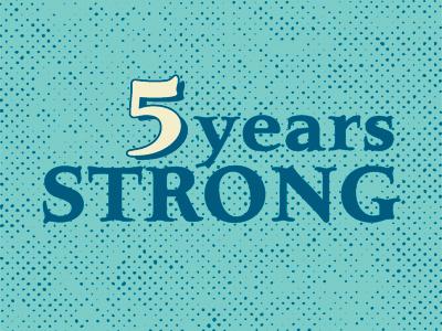 5 Yrs Strong texture typography