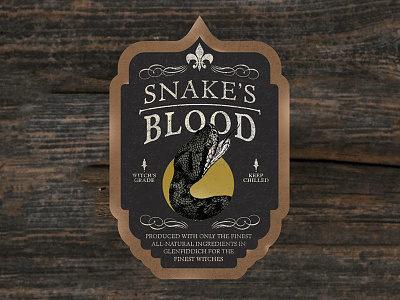 Snakes Blood label texture vintage