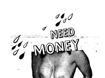 NEED $$$ black and white digital collage texture